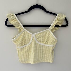 Caution to the Wind Yellow Tank Top w Ruffle Straps